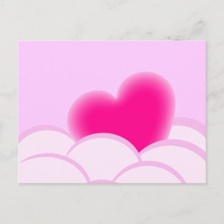 Romantic illustration with heart and bubbles postcard