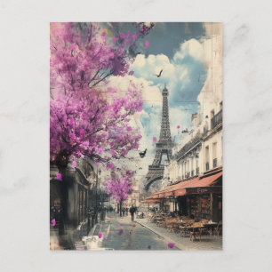 Romantic image of PAris with the Eiffel tower Postcard