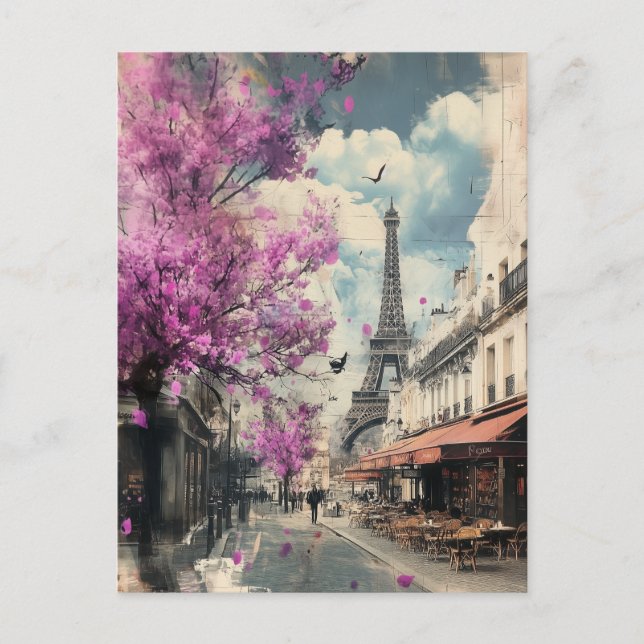 Romantic image of PAris with the Eiffel tower Postcard (Front)