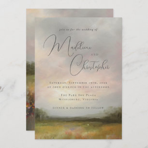 Romantic Impressionist Landscape Abstract Wedding Invitation