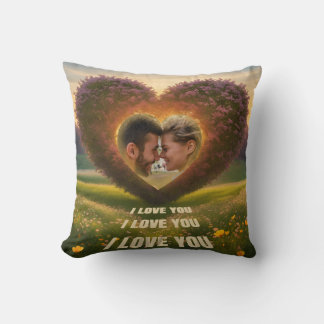 Romantic individual image, heart in nature cushion