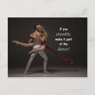 Romantic Inspirational Quote Ballet Couple Postcard