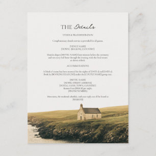 Romantic Ireland Elopement Coast Wedding Details Enclosure Card