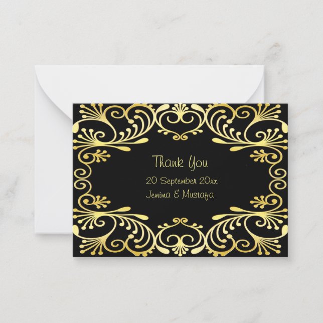 Romantic Islamic Wedding Thank You Cards (Front)