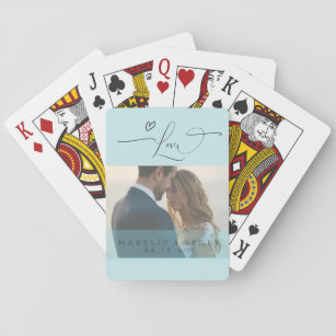 Romantic Island Paradise Love Personalised Wedding Playing Cards