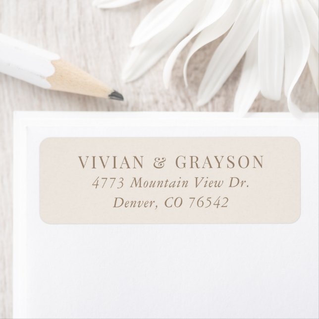 Romantic Ivory and Gold Wedding Return Address (Insitu)