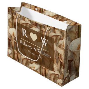 Romantic Ivory Calla Lilies Flower Retro Wedding Large Gift Bag