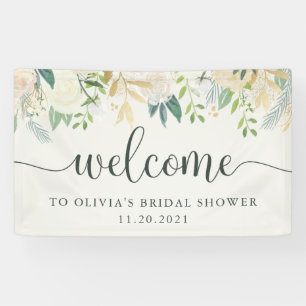 Romantic Ivory Floral   Welcome Banner