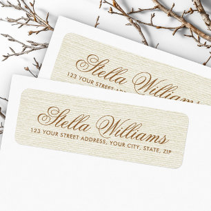 Romantic ivory linen calligraphy script address