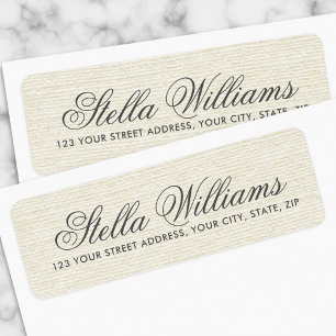 Romantic ivory linen calligraphy script address