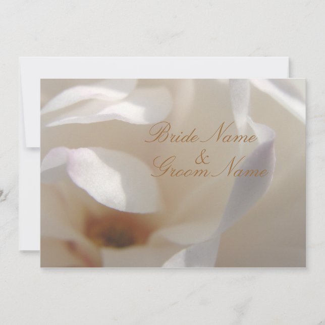 Romantic Ivory Magnolia 2 Wedding Invitation (Front)