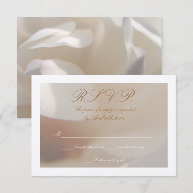 Romantic Ivory Magnolia 2 Wedding RSVP (Front/Back)