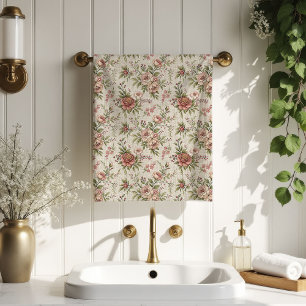 Romantic Ivory Towels Floral Shabby Chic Style