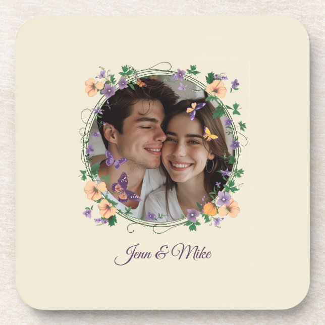 Romantic Ivy and Butterflies Coaster (Front)