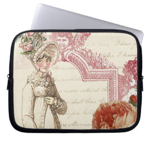 Romantic Jane Austen feminine delicate pink Laptop Sleeve