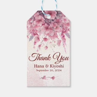 Romantic Japanese Pink Cherry Blossom Gift Tags