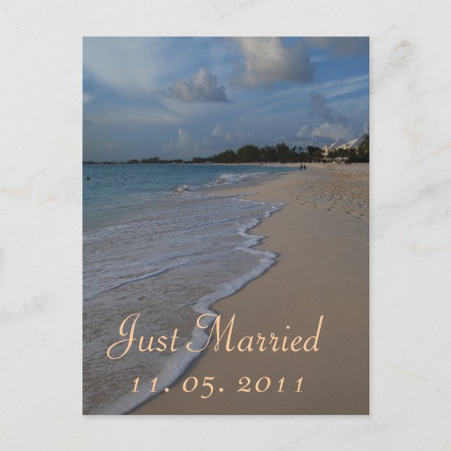 Romantic Just Married Wedding Announcement (Front)