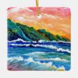 Romantic Kauai Sunset Ceramic Ornament<br><div class="desc">Taking a long,  romantic walk along the beach on the island of Kauai is a dream come true.</div>