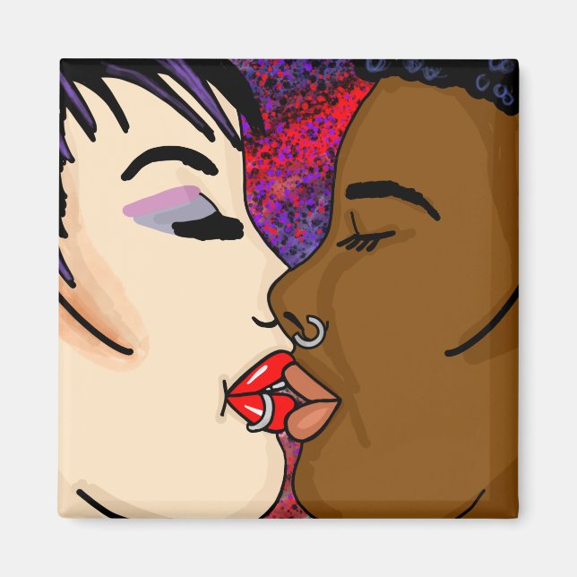 Romantic Kiss | Interracial Romance    Magnet (Front)