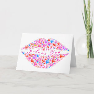 Romantic Kiss Lips Valentine's Day Card I Love You