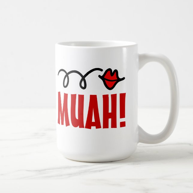 Romantic kiss mug with red lips | Muah! (Right)