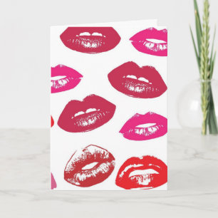 ROMANTIC KISSES LIPSTICK Greeting Cards