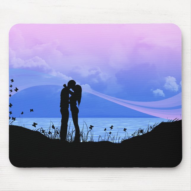 Romantic Kissing Couple Mouse Mat (Front)