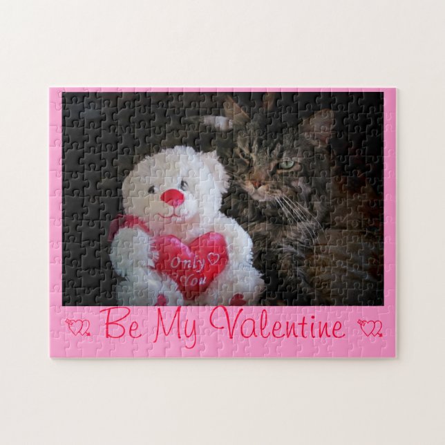 Romantic Kitty Valenpuzzle Jigsaw Puzzle (Horizontal)