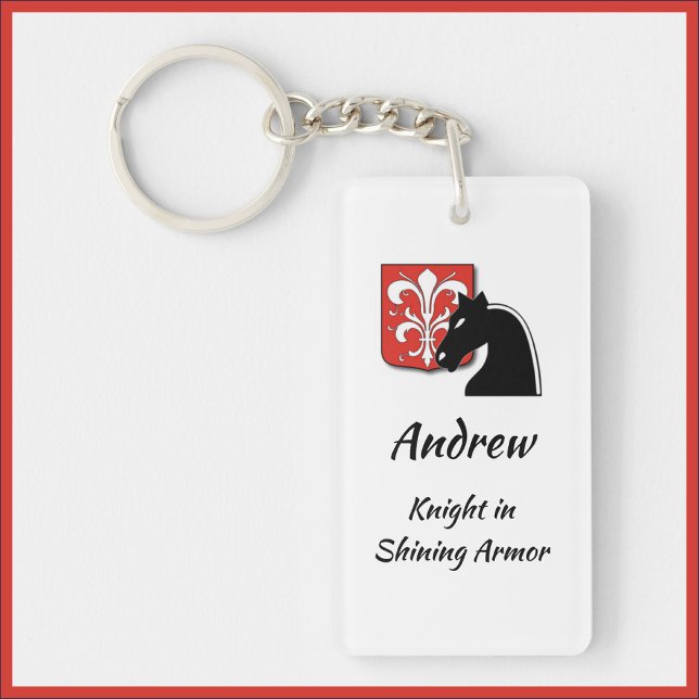Romantic Knight in Shining Armour Key Ring (Bookmark my store! https://www.zazzle.com/store/capricepetit)
