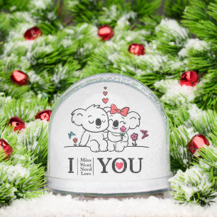 Romantic Koala Couple Snow Globe – Cute Christmas