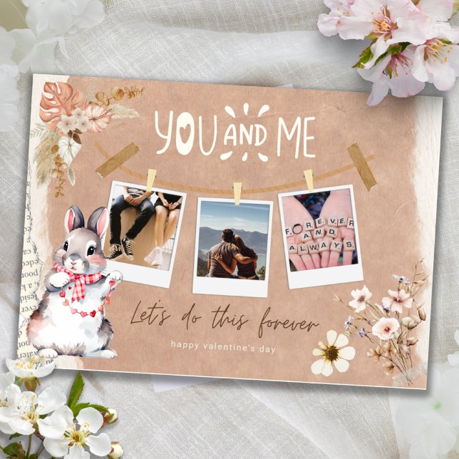 Romantic Kraft Scrapbook Photo Valentine's Day Card (Romantic Kraft Scrapbook Photo Valentine's Day Card)