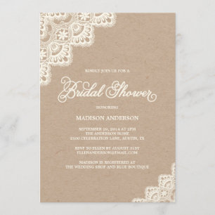 Romantic Lace   Bridal Shower Invitation