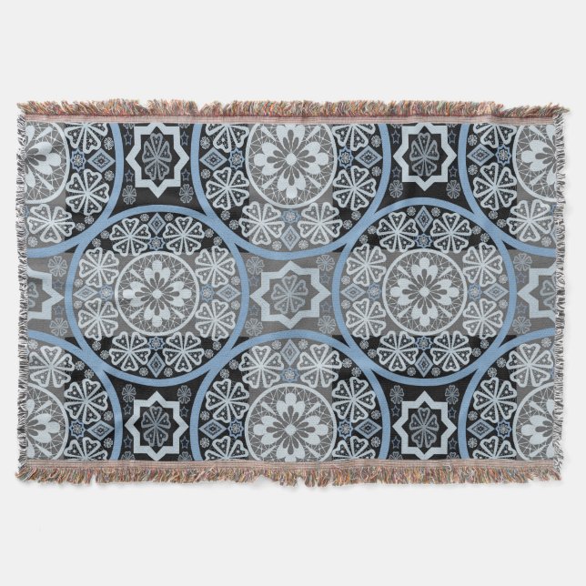 Romantic Lace: Bright Abstract Print. Throw Blanket (Front)