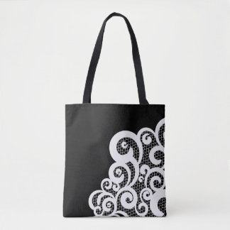 romantic lace decor illustration tote bag