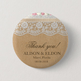Romantic Lacey Dreams With Flowers 6 Cm Round Badge