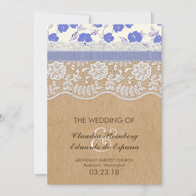 Romantic Lacey Dreams With Flowers Invitation (Front)