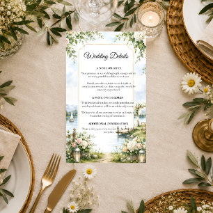 Romantic Lakeside Garden Elegance Wedding Enclosure Card