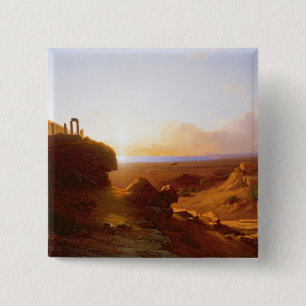 Romantic Landscape, 1860 15 Cm Square Badge