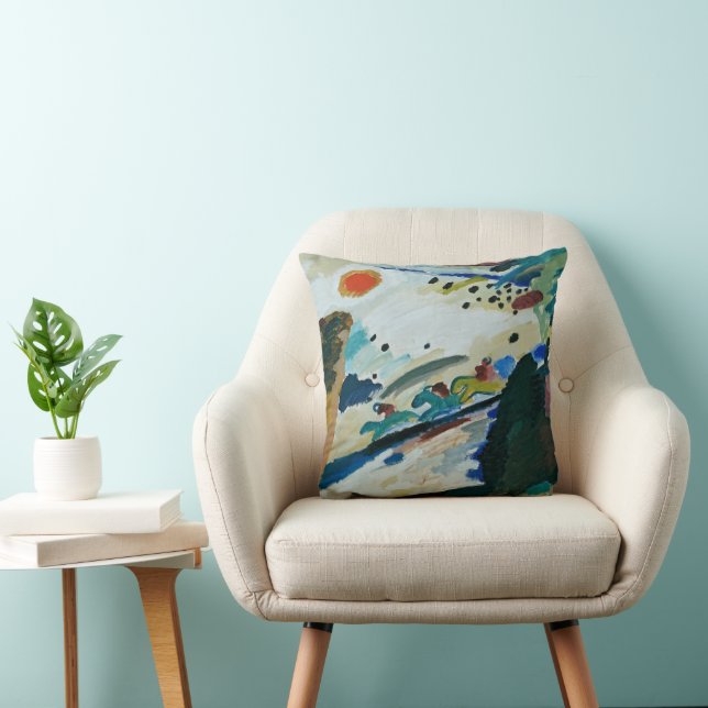 Romantic Landscape by Wassily Kandinsky Cushion (Chair)