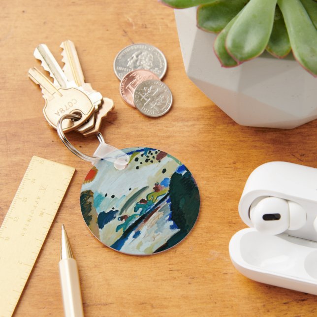 Romantic Landscape by Wassily Kandinsky Key Ring (Desk)