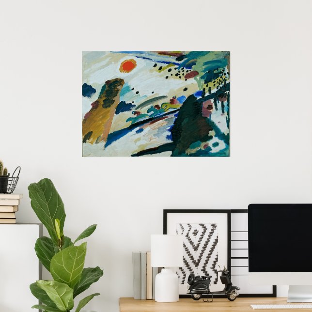 Romantic Landscape by Wassily Kandinsky Poster (Home Office)