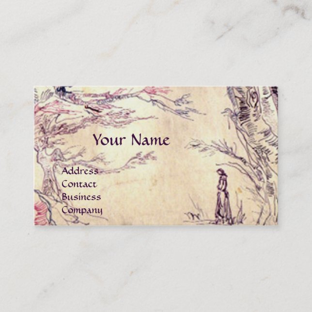 ROMANTIC LANDSCAPE,white pearl paper Business Card (Front)