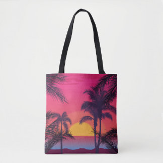 Romantic Landscape with Palm Trees Tote Bag