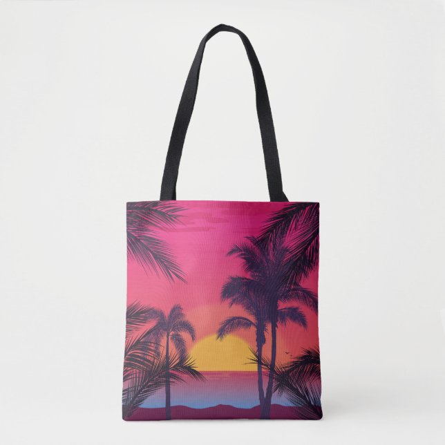 Romantic Landscape with Palm Trees Tote Bag (Front)