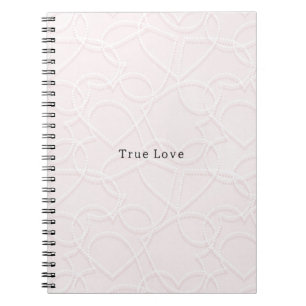 Romantic Large White Hearts Pink Valentine's Day Notebook