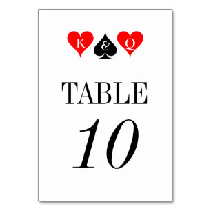 Romantic Las Vegas wedding table number cards
