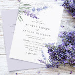 Romantic Lavender Floral w/ Details Wedding Invitation<br><div class="desc">Elegant and rustic watercolor lavender wedding invitation with details in the back.</div>