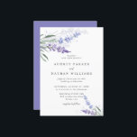 Romantic Lavender Floral w/ Details Wedding Invitation<br><div class="desc">Elegant and rustic watercolor lavender wedding invitation with details in the back.</div>