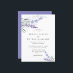 Romantic Lavender Floral w/ Details Wedding Invitation<br><div class="desc">Elegant and rustic watercolor lavender wedding invitation with details in the back.</div>
