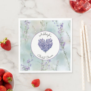 Romantic Lavender Flowers Garden Bridal Shower Napkin